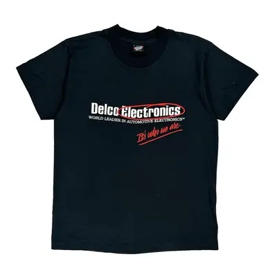 Single Stitch Delco Electronics Screen Stars Graphic T-Shirt - Large Black Cotton Blend