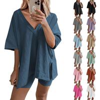 UANEO 2 Piece Outfits for Women Oversized Biker Shorts Sets Hot Shot Reversible Set Tracksuit Bodycon Clothes