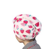 Hair Towel Wrap, Cute Strawberry Pattern Hair Drying Towel, Summer Water Absorbent Hair Towel for Women & Girls, Bathroom Gad...