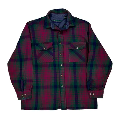 Claybrooke Checked Flannel Shirt - Large Red Acrylic