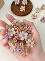 Flower Design Hair Claws, 10pcs Cute Colorblock Hair Claws, Fashion Hair Accessories for Women & Girls, Minimalist Headwear S...