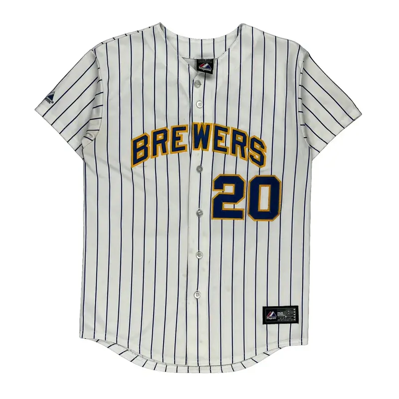 Milwaukee Brewers Majestic Mlb Jersey - Small White Polyester