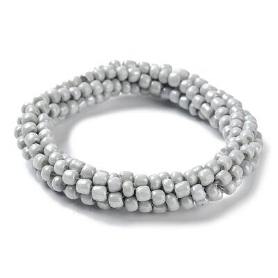Crochet Glass Beads Braided Stretch Bracelet