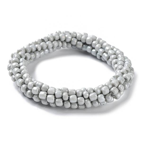Crochet Glass Beads Braided Stretch Bracelet