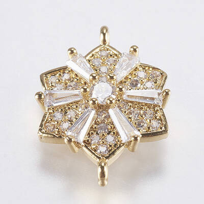 Brass Micro Pave Cubic Zirconia Links