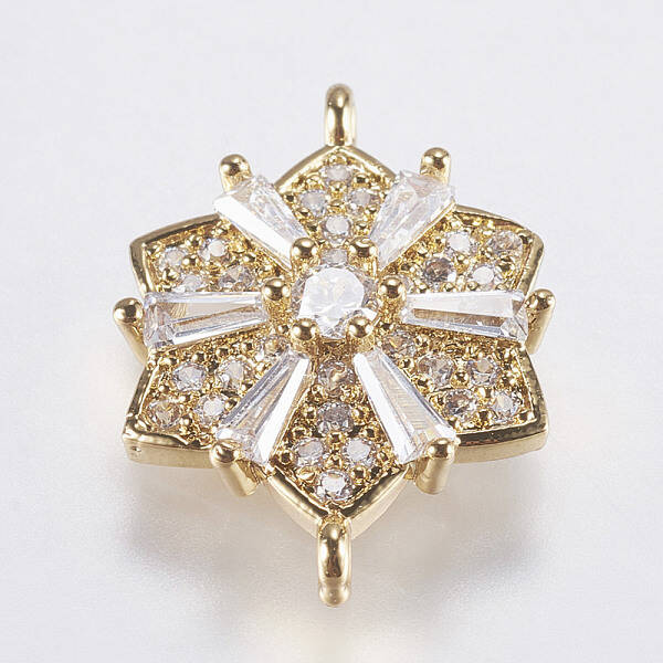 Brass Micro Pave Cubic Zirconia Links
