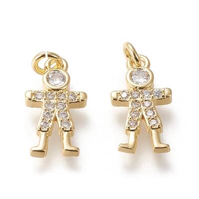 Brass Micro Pave Cubic Zirconia Charms