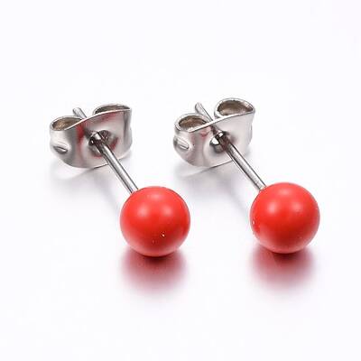 Tarnish Resistant 304 Stainless Steel Spray Painted Stud Earrings