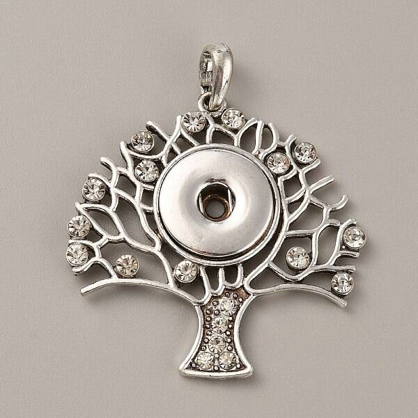 Alloy Rhinestone Hang Snap Base Big Pendants