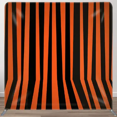 Aperturee Red And Black Stripes Backdrop For Halloween Decor - Aperturee