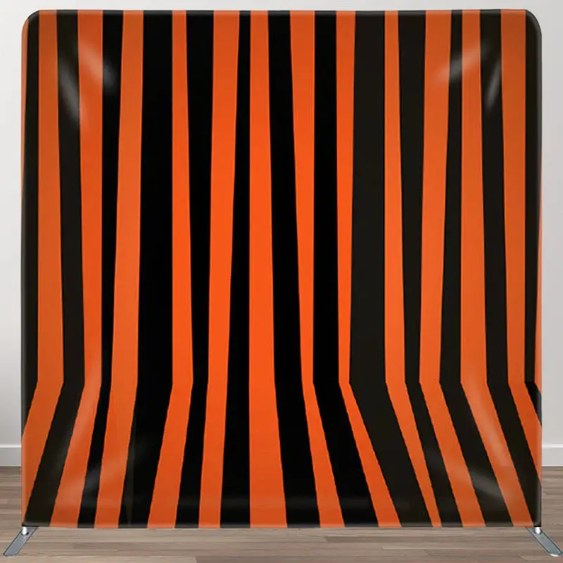 Aperturee Red And Black Stripes Backdrop For Halloween Decor - Aperturee