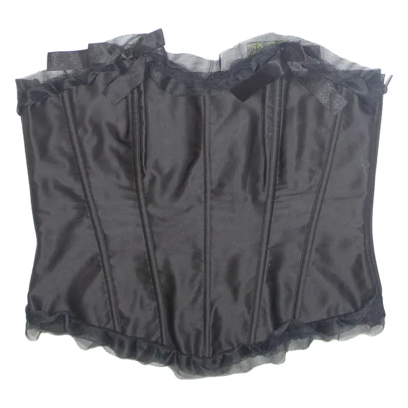 Womens Corset Black Strapless XL