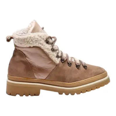 TOMMY HILFIGER Lace-Up Boots Beige Leather Womens UK 7
