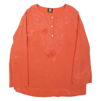 MADELEINE Womens Top Orange Long Sleeve L