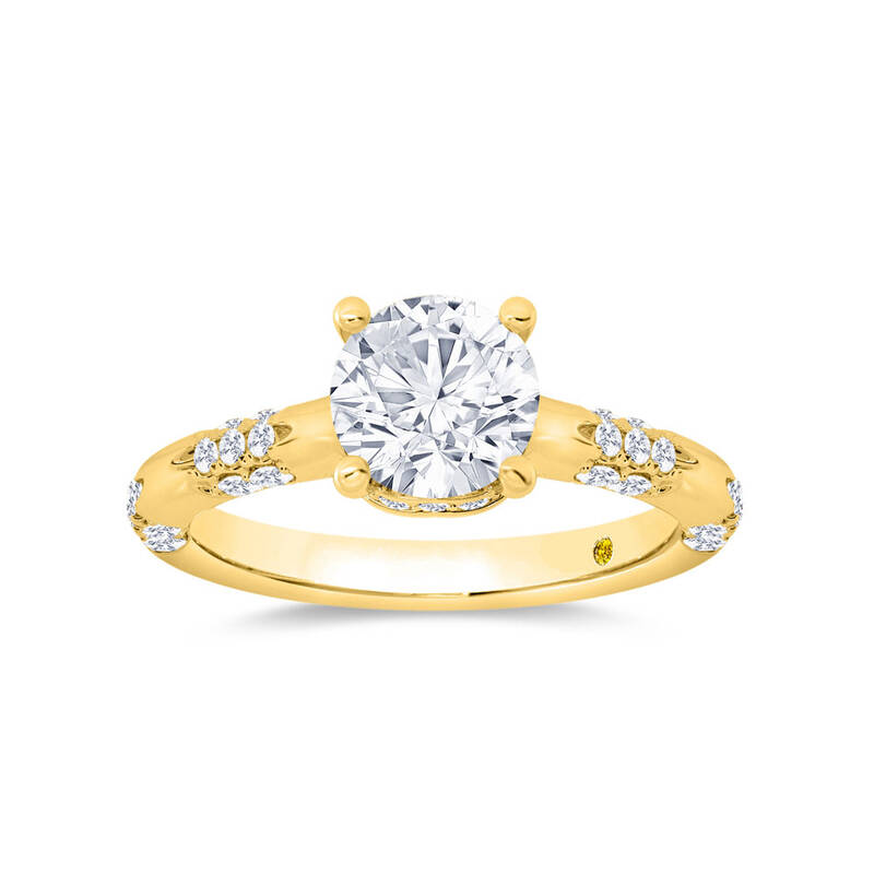 Quell Petite Hidden Halo Round Lab Grown Diamond Engagement Ring | 18K Yellow Gold 4 1/4 CT. TW.