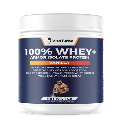 100% Whey+ Armor Isolate Protein (Vanilla) - 1 LB - 28 Grams