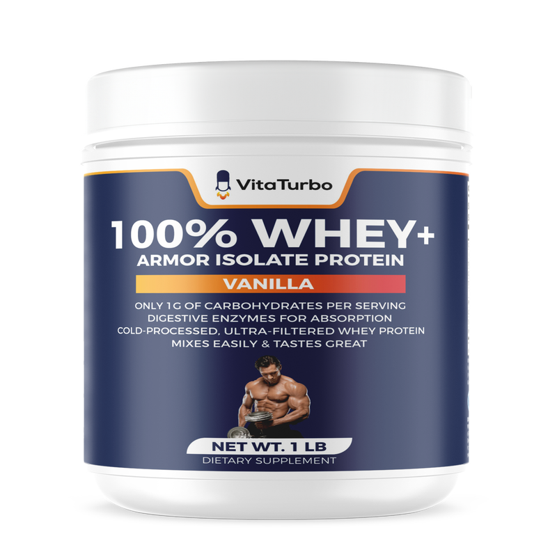 100% Whey+ Armor Isolate Protein (Vanilla) - 1 LB - 28 Grams