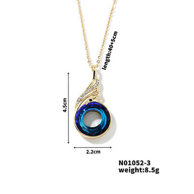 Cute and Stylish Phenix Glass Pendant Necklace