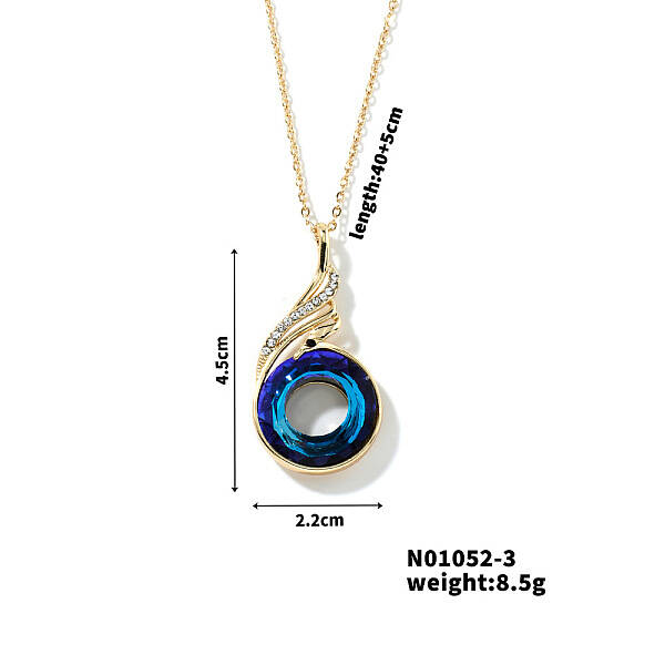 Cute and Stylish Phenix Glass Pendant Necklace