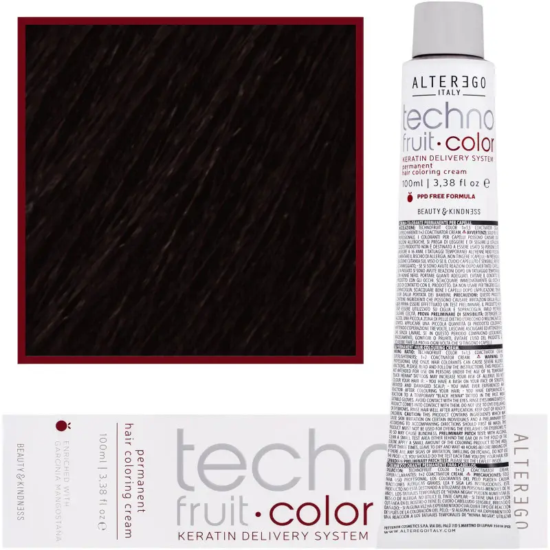 Hair dye Alter Ego Technofruit Color 100ml 4/7 | Hazelnut brown