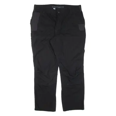 CARHARTT Carpenter Double-knee Workwear Mens Trousers Black Straight W38 L30