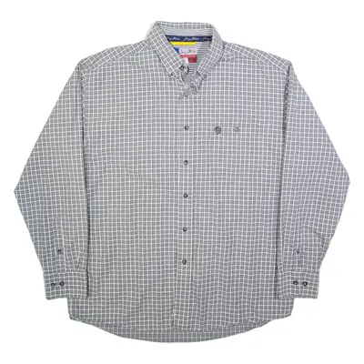 WRANGLER Mens Shirt Grey Check Long Sleeve L