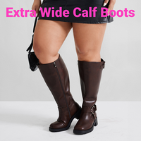 Extra Wide Calf Boots for Women - Knee High Square Toe Wide Width Platform Plus Size Tall Boots with Side Zip, Elastic bands ...