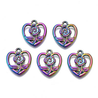 Rack Plating Rainbow Color Alloy Pendants