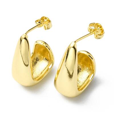 Rack Plating Brass Trapezoid Stud Earrings
