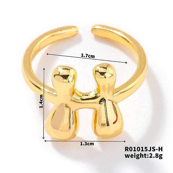 Fashionable Letter Brass Open Cuff for Women