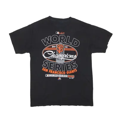 SAN FRANCISCO GIANTS 2012 Champions USA T-Shirt Black Short Sleeve Mens M