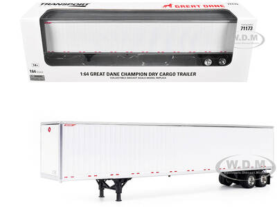 Great Dane Champion 53ft Dry Cargo Trailer White Transport Series 1/64 Diecast Model by Diecast Masters
