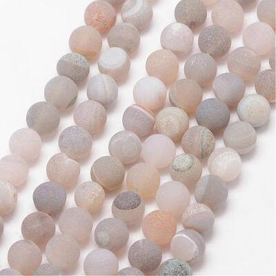 Natural Druzy Geode Agate Bead Strands