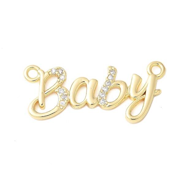 Brass Micro Pave Clear Cubic Zirconia Links
