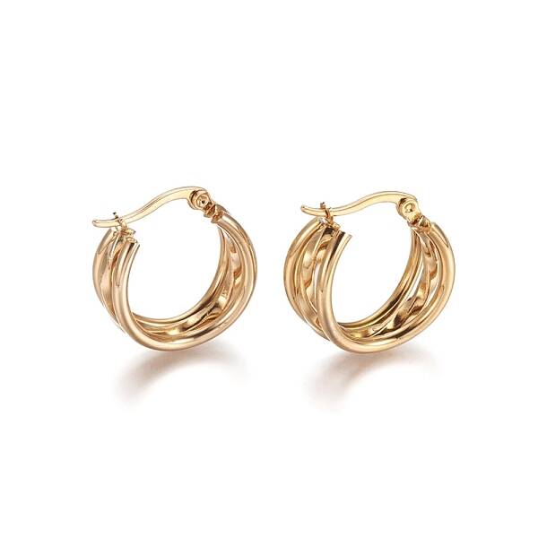 304 Stainless Steel Geometric Hoop Earrings