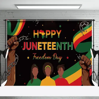 Black Freedom Day Happy Juneteenth Party Backdrop - Aperturee