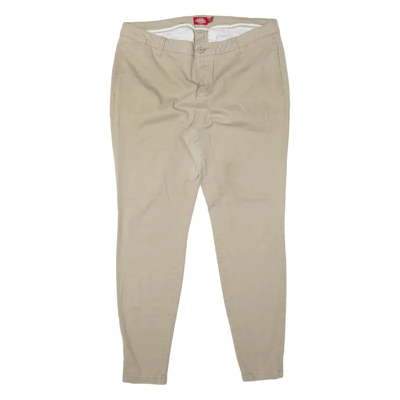 DICKIES Workwear Trousers Beige Slim Skinny Womens W34 L29