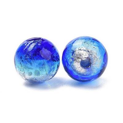 Handmade Silver Foil Glass Beads