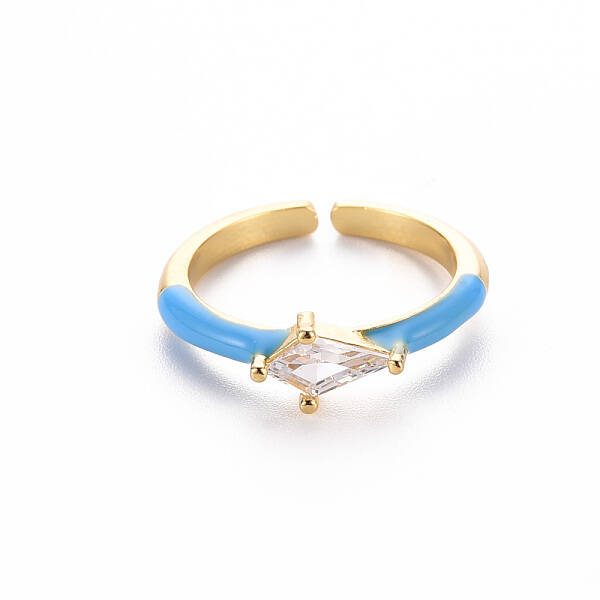 Brass Enamel Cuff Rings