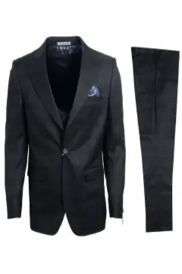 Stacy Adams Men's 3-Piece Glen Check Executive Slim Suit