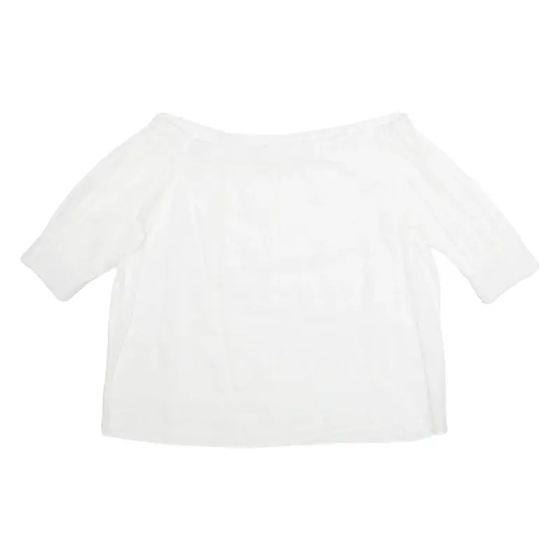 ZARA Womens Off Shoulder Blouse White 3/4 Sleeve S