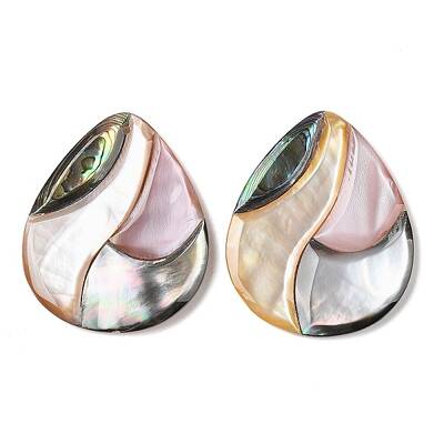 Natural Paua Shell & Yellow Shell & Pink Shell & Black Lip Shell Pendants