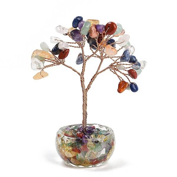Natural Mixed Stone Chips Tree of Life Decorations