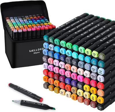 168&40 Color Art Markers Set Dual Tip Blending Markers for Professional and Adult Coloring Perfect Back to School Gift Ideal ...