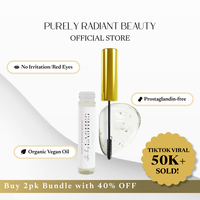 Purely Radiant Beauty Viral Lash & Brow Growth Serum – Organic, Vegan, Prostaglandin-Free – Thicker Longer Lashes – Cas...