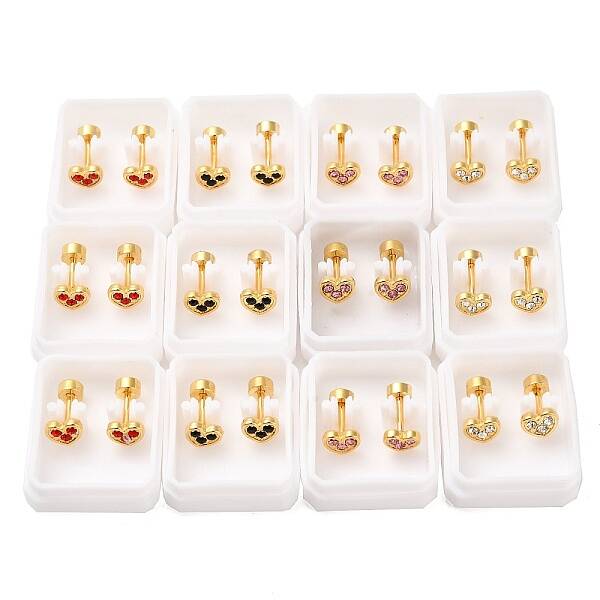 Heart Rhinestone Ear Fake Plugs