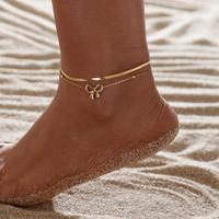 GMUDA Gold Plated Waterproof Cuban Link Anklets Set for Women | Adjustable Layered Beach Anklet Bracelets | Stylish Gold Jewe...