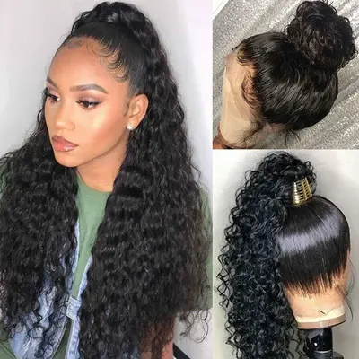 Pre-Everything Water Wave 360 Lace Frontal Wig With Invisible Crystal Stripe Cap