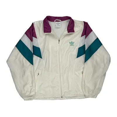 1980'S Adidas Track Jacket - Medium Cream Polyester