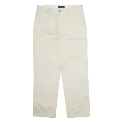 TOMMY HILFIGER Chino Mens Trousers Cream Regular Straight W34 L32